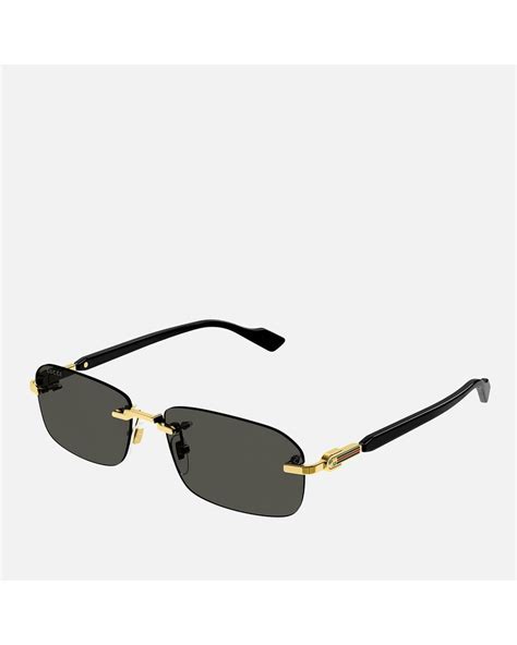 gucci rectangular rimless sunglasses|gucci rimless sunglasses price.